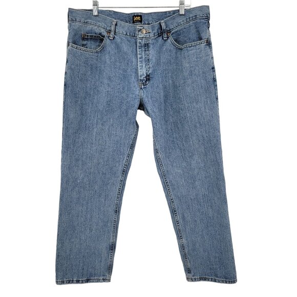 Lee Mens Regular Fit Jeans Size 40x29 Light Wash Denim - Picture 1 of 8